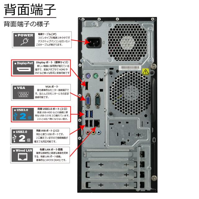 中古パソコン Lenovo ThinkCentre M700Tower Windows11 デスクトップ 一年保証 第6世代 Core i5 6400 2.7(〜最大3.3)GHz MEM:8GB SSD:128GB(NVMe) DVDマルチ Win11Pro64Bit