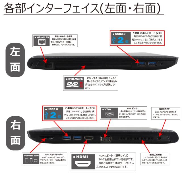 中古パソコン 東芝 B65/M Windows11 ノートPC 一年保証 第8世代 Core i5 8250U 1.6(〜最大3.4)GHz MEM:16GB SSD:512GB(新品) DVDマルチ 無線LAN:あり テンキー Win11Pro64Bit ACアダプター付属_5