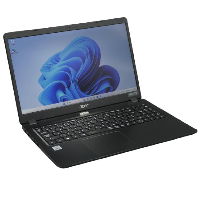 中古パソコン | ACER | EX215-52-A58U | Windows11 | ノートPC | 一年保証 | 第10世代 | Core i5-1035G1 1.0(〜最大3.6)GHz | MEM:8GB | SSD:256GB(NVMe) | 光学ドライブ非搭載 | 無線LAN:あり | Webカメラ内蔵 | テンキー | フルHD | Win11Pro64Bit | ACアダプター付属