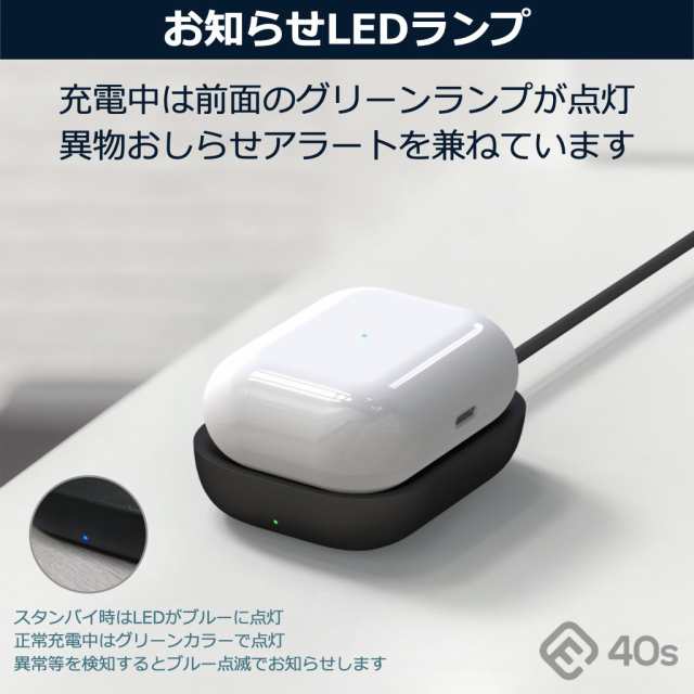 2個セット 送料無料】 ワイヤレス 充電器 AirPods 充電ケース