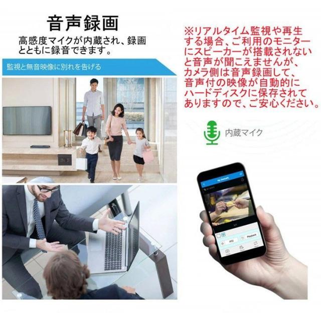 防犯カメラ 屋外 ワイヤレス 2台セット WIFI IP66防水 家庭用 広角 一体型 モニター付き 音声録画 遠隔 工事不要 3MP画素 1TBHDD 8CH 5MP レコーダー NVR_8