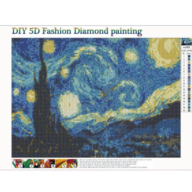 ダイヤモンドアート ビーズ絵画 5D刺繍 星月夜 ゴッホ 人気 名作