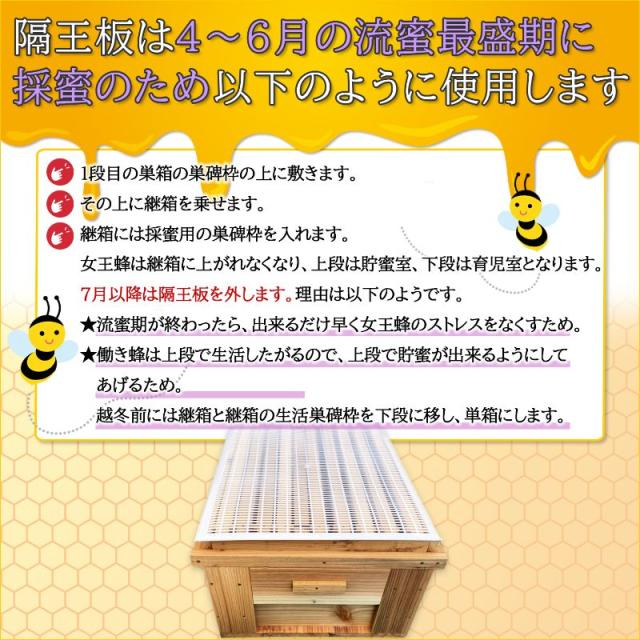 隔王板 養蜂 50枚セット みつばち 女王蜂 逃げ防止 プラスチック 白色 セイヨウミツバチ 送料無料_1