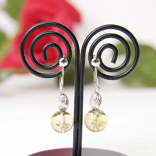 【送料無料】8mm珠 シトリン  黄水晶 イヤリング ドロップイヤリング シルバー925 11月誕生石 プレゼント ケース付き クオーツ  大人 上品の通販は 8,316円