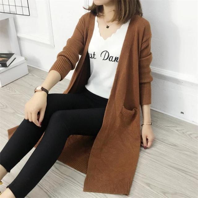 ニット カーディガン レディース ロング Vネック トップス