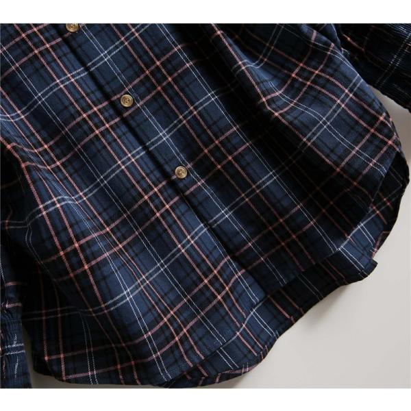 シャツ レディース 長袖 ブラウス ロング丈 トップス チェック柄 前開き 薄手 ゆったり シンプル カジュアル 春秋 おしゃれ ルームウエア 大人