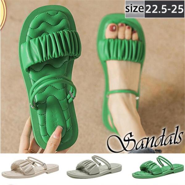 ぺたんこ サンダル レディース フラット ミュール ローヒール ビーチ ファション 軽量 歩きやすい 旅行 カジュアル 春夏 おしゃれ 可愛いの通販は