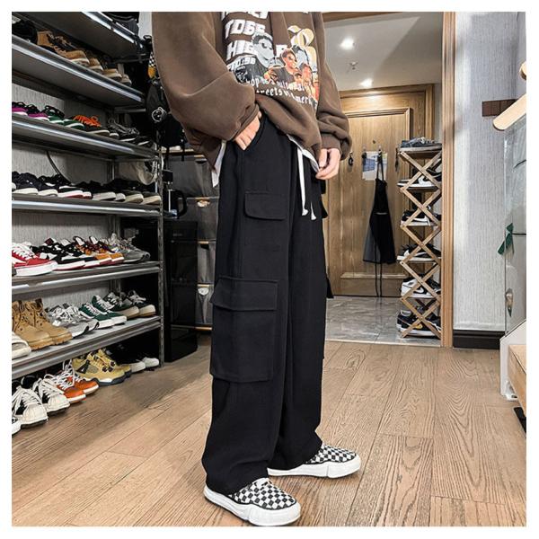カーゴパンツ メンズ 裏起毛 パンツ カーゴ ボトムス アウター 防寒 カジュアル ポケット付き ゆったり 通勤通学 アメカジ ストリート系 おしゃれ カーゴパンツ メンズ 裏起毛 パンツ カーゴ ボトムス アウター 防寒