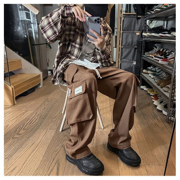 カーゴパンツ メンズ 裏起毛 パンツ カーゴ ボトムス アウター 防寒 カジュアル ポケット付き ゆったり ミリタリー アメカジ 暖かい ファション カーゴパンツ メンズ 裏起毛 パンツ カーゴ ボトムス アウター 防寒