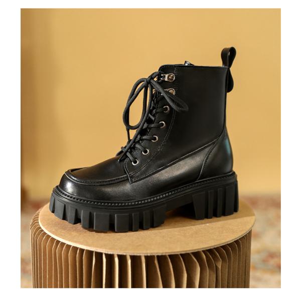 ショートブーツ レディース ブーツ 太ヒール 厚底 ローヒール 無地 アメカジ カジュアル 痛くない 通勤通学 大きいサイズ プレゼント かっこいい_11