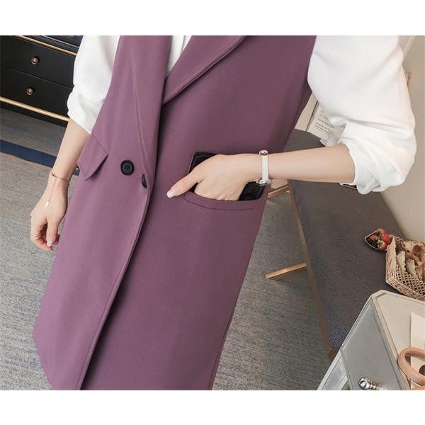 ベスト スーツ ロング 事務服 ビジネス 通勤 フォーマルベスト
