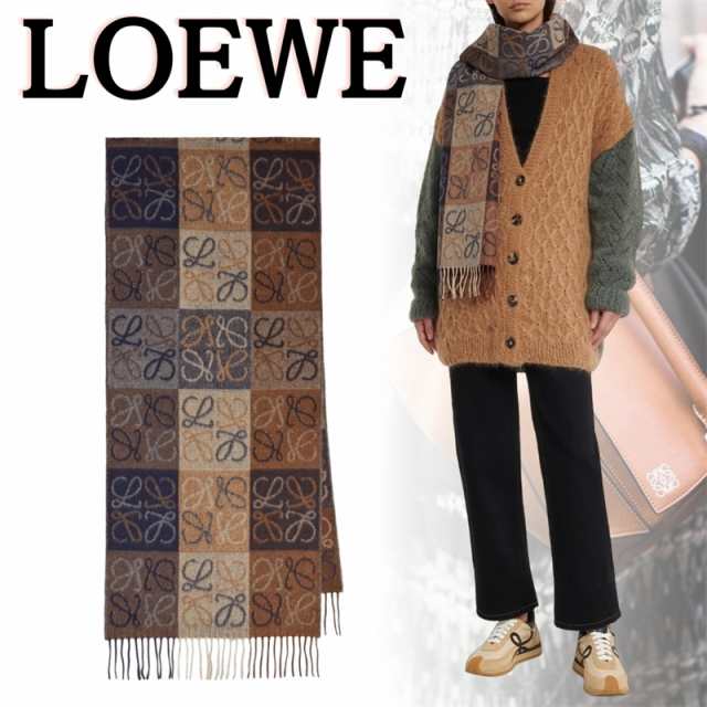 一点限定】LOEWE ロエベ loewe アナグラム マルチカラー スカーフ