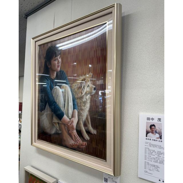 画家 田中茂 絵画 No.0028 黄昏時(タソガレドキ) 額装付き【油絵、キャンバス F20(727×606mm)】【絵 油彩 額入 アート インテリア 壁 壁掛け プレゼント 誕生日 内祝 御祝 結婚祝 引越祝 新生活 ギフト】_4