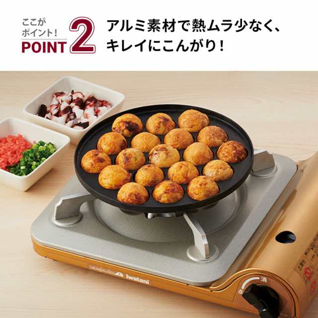 ジュニアたこ焼きプレート イワタニ カセットフー専用アクセサリー CB-A-TKJ 岩谷産業 Iwatani カセットコンロ用 たこ焼き器 たこ焼き器  たこやき タコ焼き カセットコンロ 19穴 プレート フッ素加工 アウトドア キャンプ タイムセールの通販はau PAY マーケット - 良品 ...