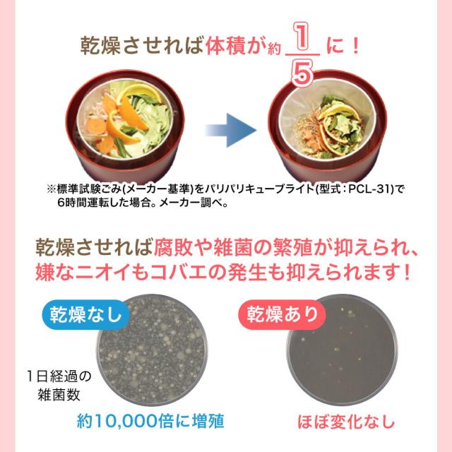 脱臭フィルター2個付属 パリパリキュー PPC-11F2 生ゴミ減量乾燥機 自動停止 スタート予約機能付 シマ株式会社 島産業 家庭用生ゴミ処理機 小さい ごみ減量 生ごみ処理機 肥料 乾燥 匂わない 消臭 乾燥機 ごみ 家電 パリキュー シルバー ピンク_6