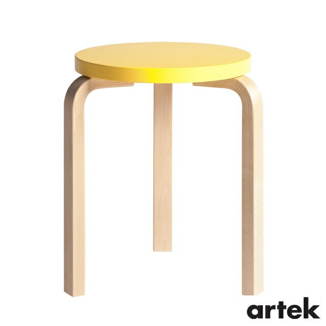 [ ARTEK（アルテック）]　スツール60 （椅子） 3本脚　パイミオカラー　イエロー　Stool60　家具