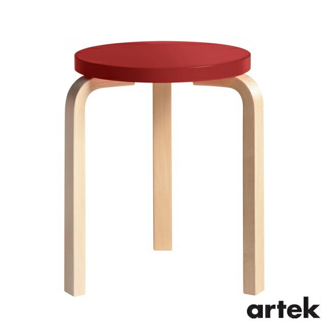 [ ARTEK（アルテック）]　スツール60 （椅子） 3本脚　パイミオカラー　レッド　Stool60　家具