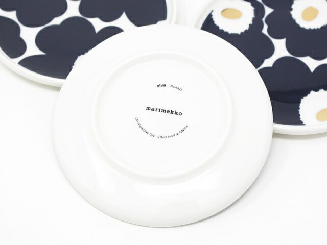 マリメッコ ミニプレート  ウニッコ ダークブルー×ゴールド  (直径約13.5cm)  marimekko 丸皿 小 UNIKKO No.152(39) 北欧食器 洋食器 プレゼント おしゃれ ギフト 結婚祝い