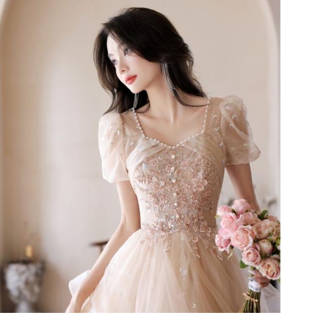 フレンチイブニングドレス 女性 成人式 プリンセスドレス