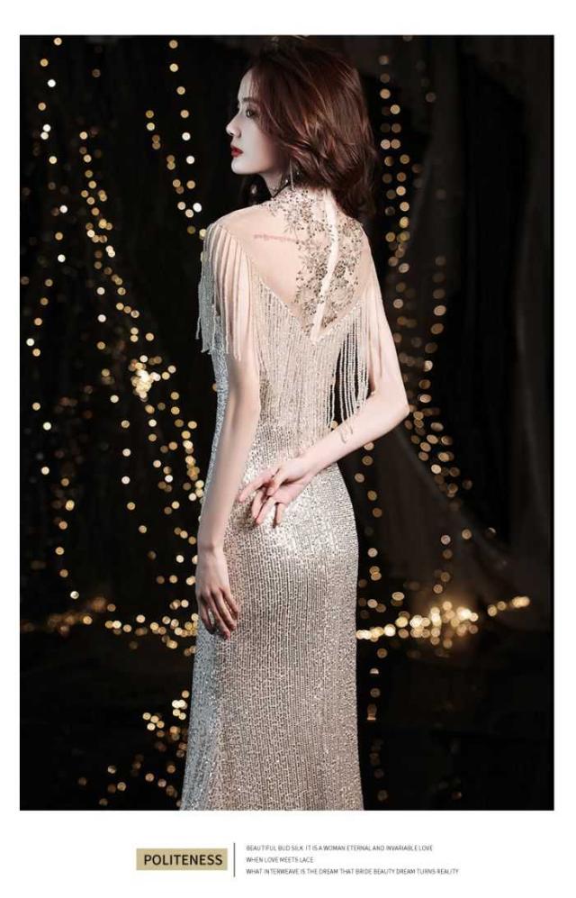 イブニングドレス バンケットスパンコール マーメイド レディース