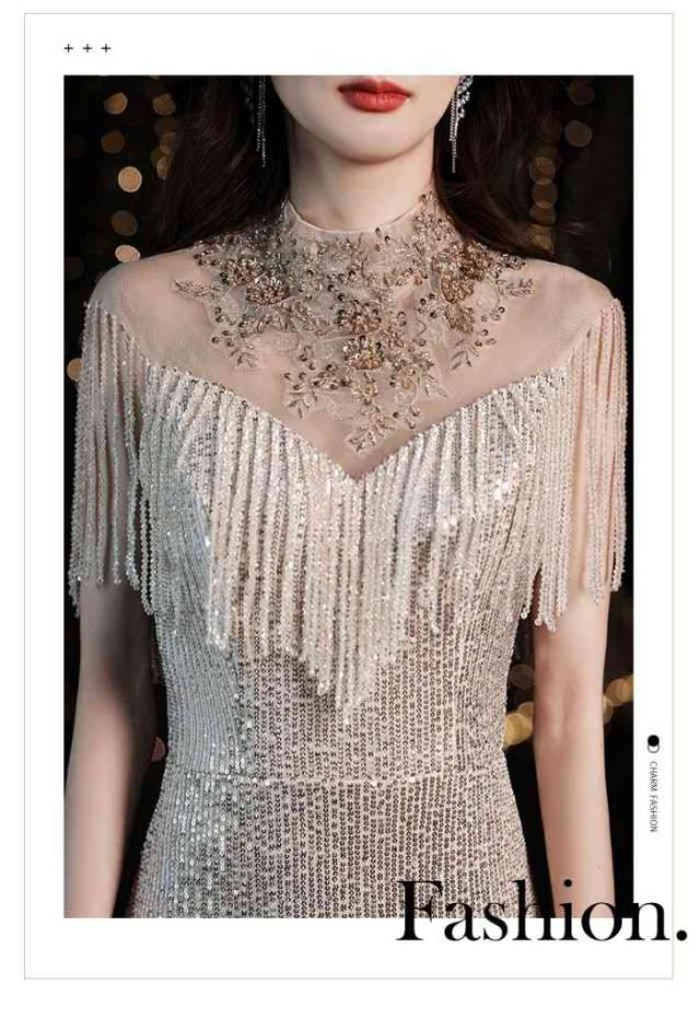 イブニングドレス バンケットスパンコール マーメイド レディース