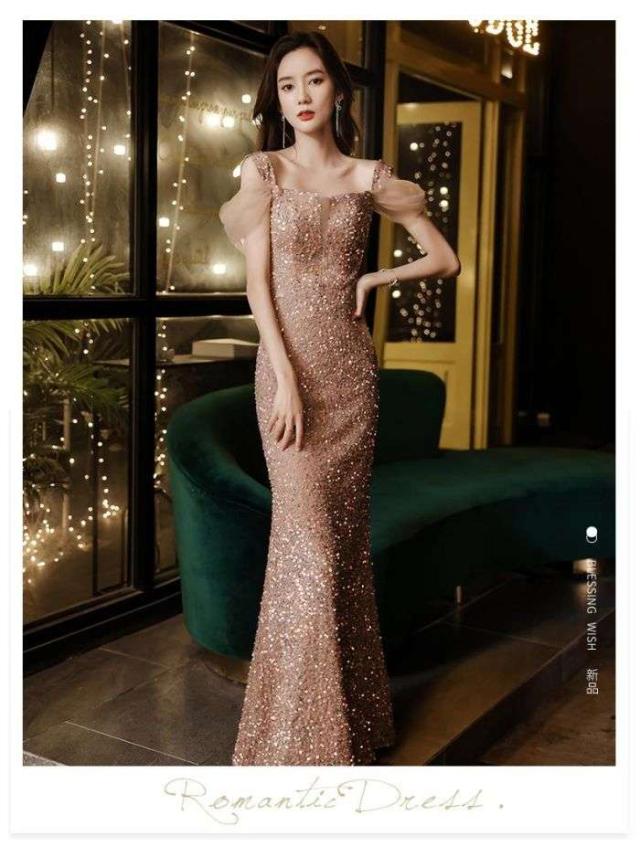 イブニングドレス バンケットスパンコール マーメイドドレス 夏新品 着?せ 2024 金色 ロングドレス 演奏会 エレガント パーティー 成人式 セクシー イブニングドレス バンケットスパンコール マーメイドドレス 夏新品 着