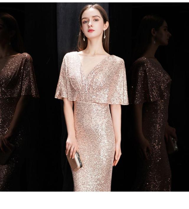 マーメイドドレス イブニングドレス バンケットスパンコール