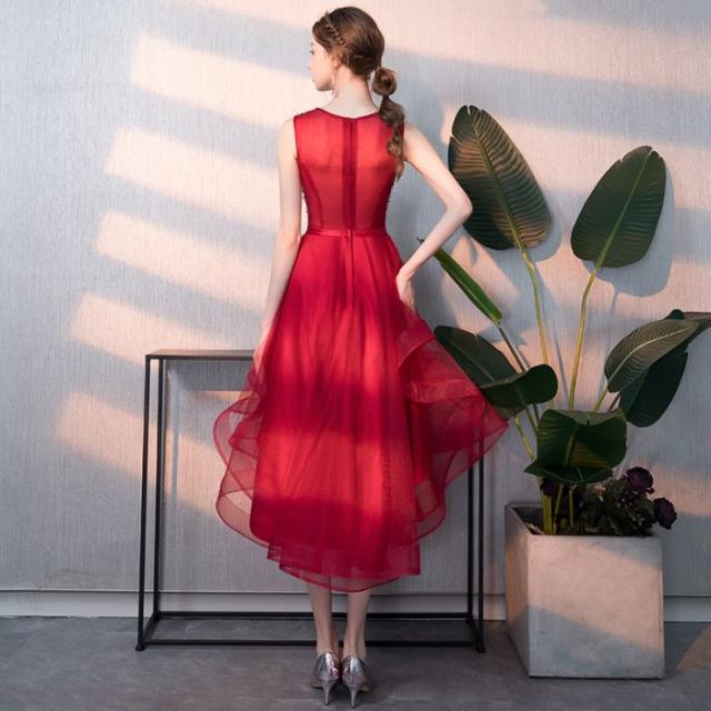 前短後長イブニングドレス女性セレブ宴会気質軽く贅沢人気高級ブライズメイドドレス高級感ホストスカート 前短後長イブニングドレス女性セレブ宴会気質軽く贅沢人気高級ブライズ