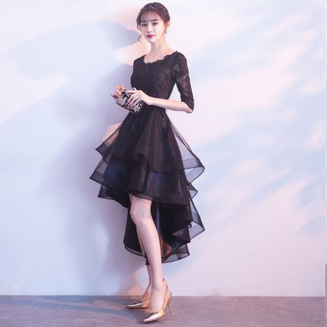 キャバドレスイブニングドレススカート女性2024新品宴会気質セレブパーティー誕生日黒人気ワンピース女性