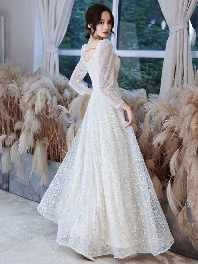 気質イブニングドレスワンピース女性2024お洒落パーティー成人式森系