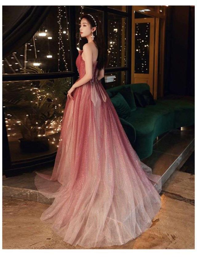 イブニングドレスバーテンダードレスレッドウェディング2023秋の新作