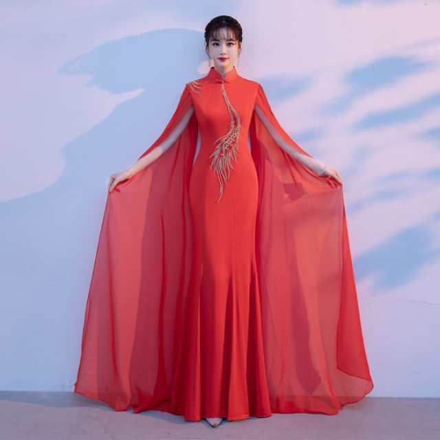 チャイナドレス チャイナ服 ロングドレス 大人っぽい お洒落