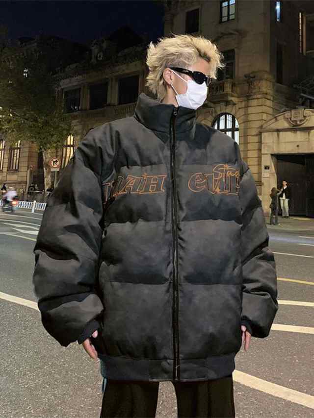 アウター 秋 冬 メンズ服 ダウンジャケット 中綿 長袖 軽量 コート 防寒 保温 防風 韓国ファッション ポケット付き の通販は