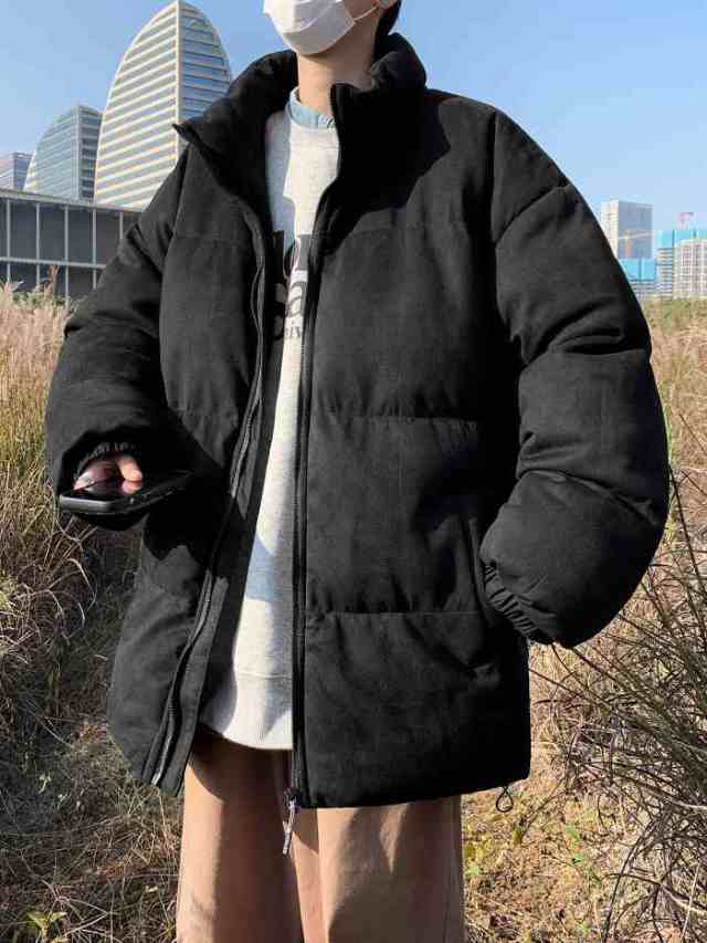 アウター 秋 冬 メンズ服  ダウンジャケット 中綿 長袖 軽量 コート 防寒 保温 防風 無地  ポケット付き の通販は