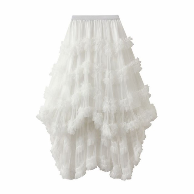 スカート ロングスカート レディース 女性 ボトムス カラー 7色あり 可愛い ふわふわ チュールスカート 2,891円