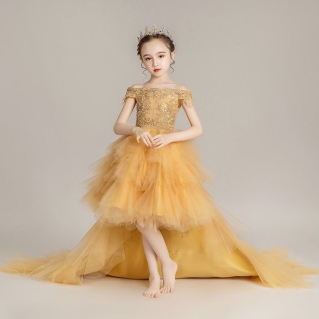 子供ドレス dress キッズドレス 前後丈ドレス 女の子 発表会ドレス プリンセスドレス ジュニアドレス 子供服 花嫁 パーティードレス お