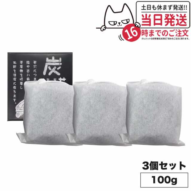 地の塩社 炭せっけん (炭石鹸) 100g 薬用炭配合 石けん せっけん 送料