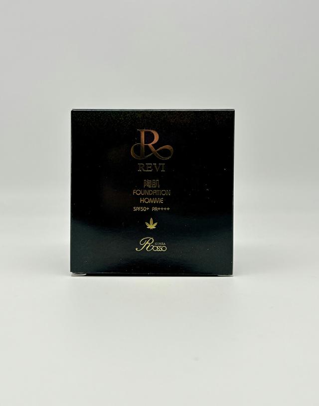 限定セール 2個セット ルヴィ REVI 陶肌ファンデーション オム（黒ラメ）15g 本体 （限定黒レザー：オークル色 ）ファンデーション 正規品 送料無料_1