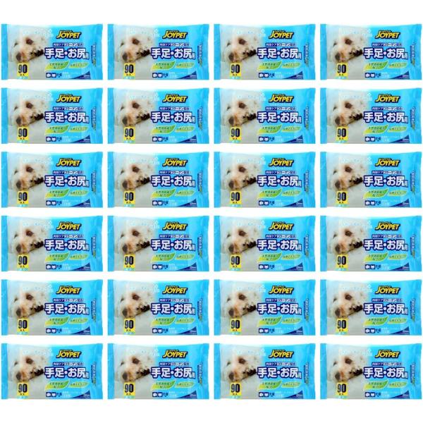 送料無料！【24個セット】JOYPET ジョイペット ペット用ウェットティッシュ 90枚入り24個パック 2160枚入り 大容量パック 犬猫 手足お尻用 なめても安心の通販は