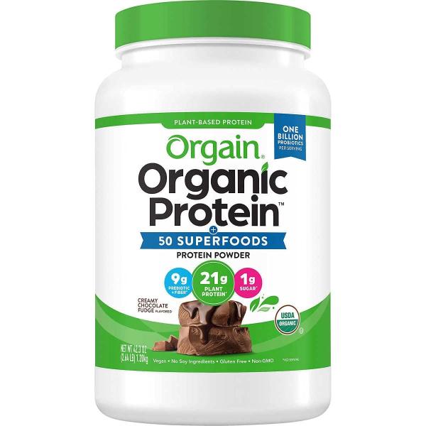 送料無料！ORGAIN Orgain Organic Protein Plant-Based Powder, オーガニック プロテイン クリーミーチョコレートファッジ 1242ｇ チョコレートの通販は 5,809円