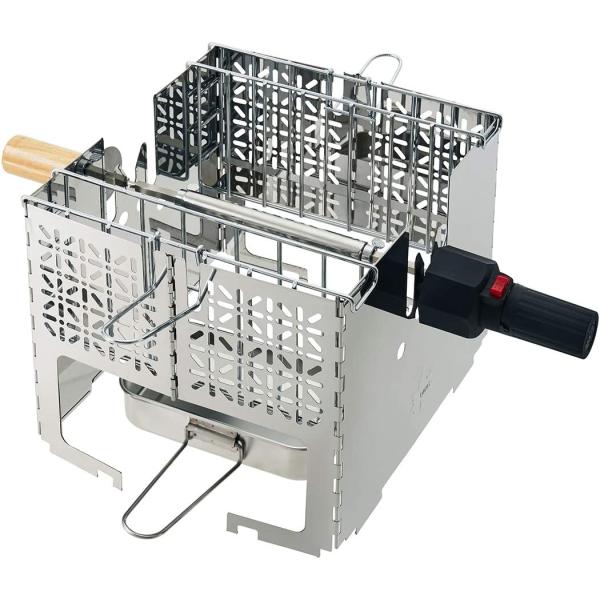 送料無料！ロゴス(LOGOS) くるくるクッキングリル 81064153 シルバー (約)幅56.5×奥行52×高さ27.5cmの通販は 21,999円