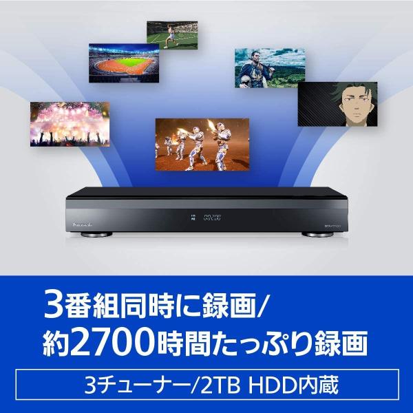 送料無料！パナソニック 2TB 3チューナー ブルーレイレコーダー 4K