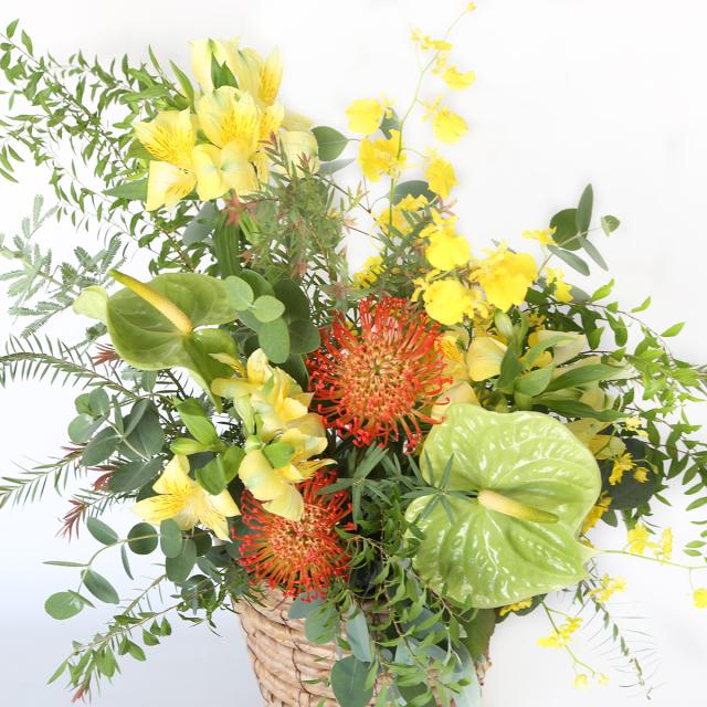 フラワーアレンジ XXLサイズ 黄色 オレンジ 誕生日 お祝い プレゼント フラワーギフト 女性 母 入学 還暦 結婚 花 生花 フラワーアレンジメントXLサイズ｜黄色・オレンジ （誕生日