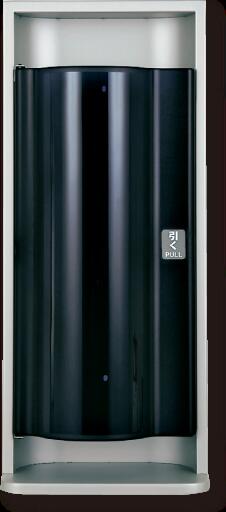 消火器ボックス 消火器格納箱 設置台 半埋込 扉 W270×H740×D150(d75) シルバーメタリック MHESD-FO　満点商会