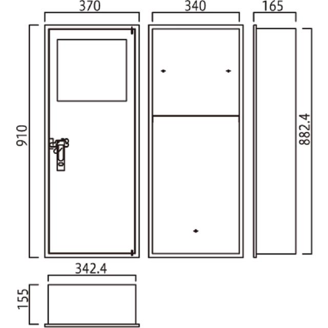 AEDボックス 救助用 災害用 防災グッズ 埋込 W370×H910×D165 ポリッシュホワイト MDX-110　満点商会_1