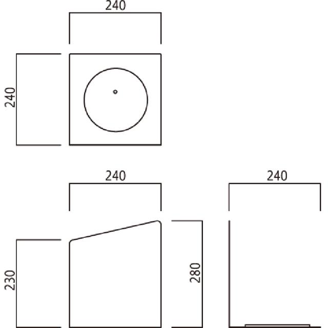 消火器ボックス 消火器格納箱 設置台 据置 W240×H280×D240 ブラック MH-1855B　満点商会_1