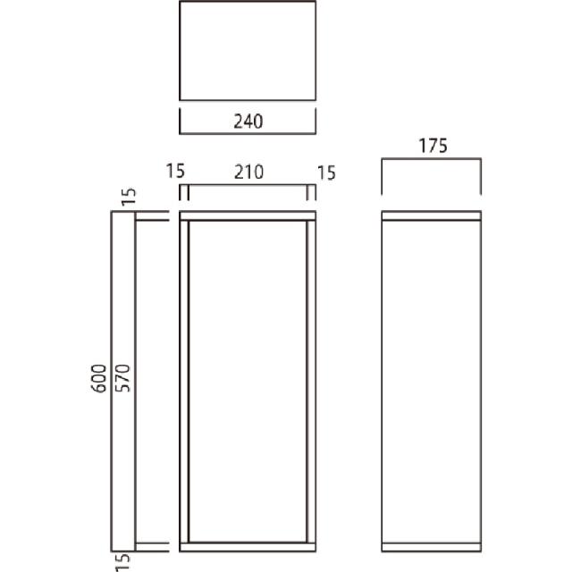 消火器ボックス 消火器格納箱 設置台 据置 壁掛 W240×H600×D175 木目調 MHKD-3001　満点商会