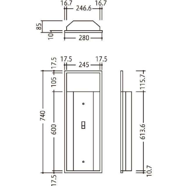 消火器ボックス 消火器格納箱 設置台 半埋込 オープン W280×H740×D85 ステンレス MHVS-ST　満点商会_1