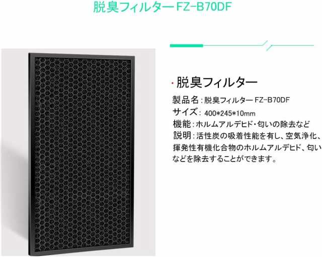 空気清浄機用交換フィルター 脱臭フィルター FZ-B70DF(1枚) と（FZ