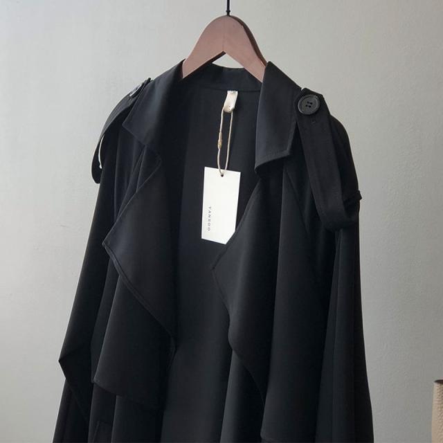 アウター 上着 コート  トレンチコート ラップコート ロングコート 膝下丈 ミモレ丈 マキシ丈 Ａライン フレアシルエット 無地 落ち感 ドレープ 襟付き 体型カバー スタイルアップ 防風 アウター 上着 コート トレンチコート ラップコート ロングコート 膝下